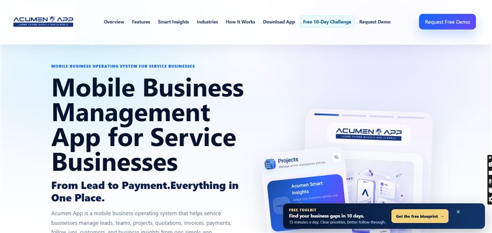 Acumen App mobile business management platform
