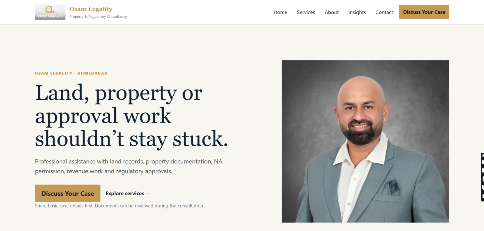 Osam Legality property and regulatory consultancy website